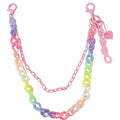 Y2k Heart Pendant Rainbow Acrylic Pants Trousers Chain for Women Chunky Colorful Resin Removable Love Charm Layered Rock Wallet Belt Pocket Waist Jeans Belly Chains Backpack Body Accessories - color: Pink