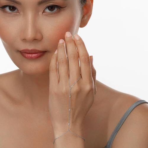 Hand Chain Gold Bracelets for Women Trendy Finger Ring Slave Bracelet Dainty Chain Hand Jewelry Trendy Gifts - color: F3:Gold Hand Chain