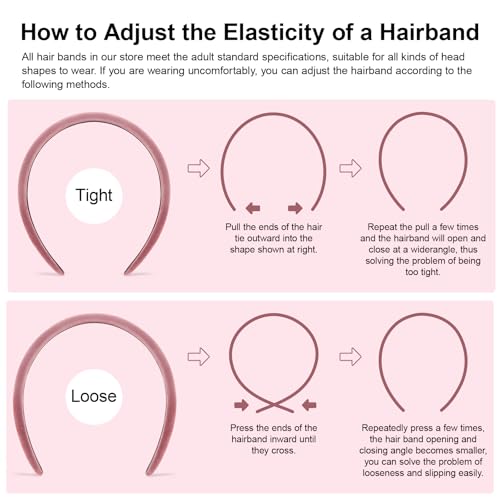 DRESHOW 4 Pcs Velvet Wide Headbands for Women Girls Turban Vintage Boho Head Bands Fashion Non Slip Head Wraps Hoop Hair Accessories - color: 4 Pack: Black, Pink, Coffee, Red
