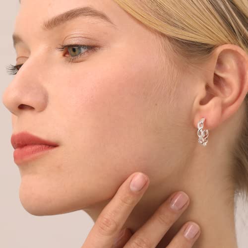 Senteria 925 Sterling Silver Post Hoops Earrings for Women Lightweight Twisted Hoop Earrings With Cubic Zirconia Hypoallergenic Silver Hoops Earrings (20/30/40/50/60MM) - color: silver-30mm