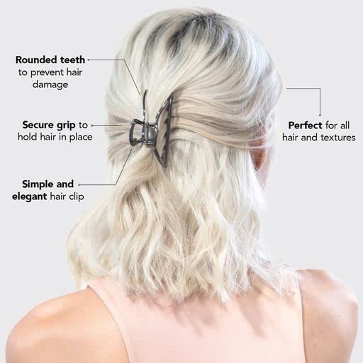 Kitsch Metal Hair Clips for Women - Durable & Elegant Metal Claw Clips, Perfect for Everyday Use & Special Occasions - Hematite, 1 Piece - color: Hematite