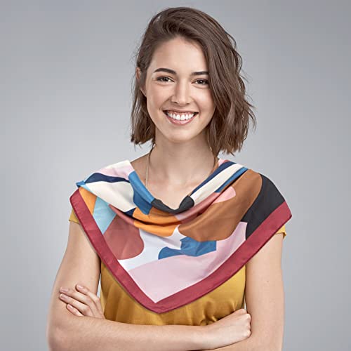 NZKNP Silk-Like Head Scarf - Women's Bandana Wraps - color: 12-colorful Flowers, size: 35"*35"