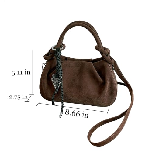 Small Suede Bag Slouchy Bags For Women Brown Tote Bag Suede Bucket Bag Fall Purses For Women 2025 Small Handbag