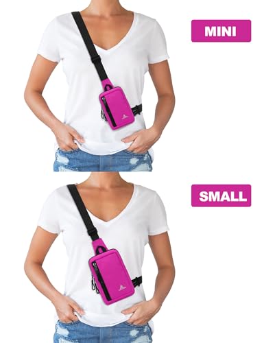 Peicees Small Crossbody Bag for Men Women Mini Sling Bag Travel Running Phone Daypack Cross Body Shoulder Bags, 2 Sizes, Mini Rose - color: Rose, size: Mini