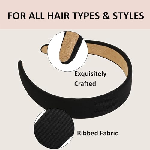 TERSE Headbands for Women Trendy Non Slip Headband for Girls Long Short Hair, Cute Ribbed Women Headbands Elastic Hair Bands Fashion Hard Head Band Accessories 1 Inch - color: Headbands Color-A
