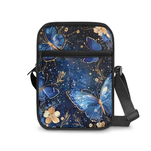 Womens Crossbody Bag Cell Phone Purse Wallet Small Shoulder Handbag for Workout Travel Gym - color: Art Butterfly