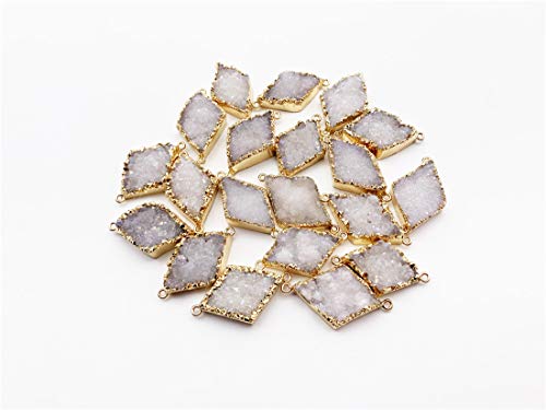 YGLINE Boho Handmade Wrap Leather Tube Crystal Stone Bracelet for Women - color: Druzy Stone