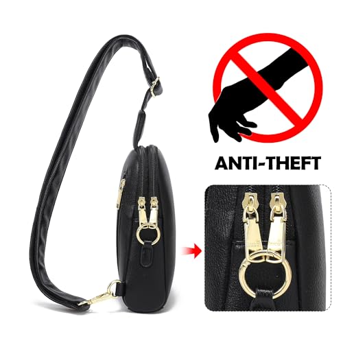 INICAT Women's Small Sling Bag, Lightweight Everyday Vegan Leather Crossbody Purse for Daily Essentials and Travel Light - color: Black Deepe, size: Small
