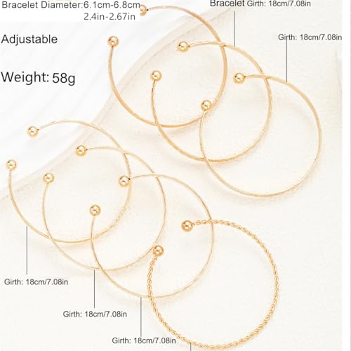 Boho Engraved Cuff Bangle Bracelets for Women Multi Layer Stackable Textured Bracelet Adjustable Bangles Fashion Bohemian Indian Jewelry Set