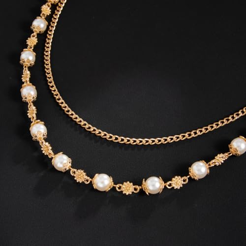 Pants Chains Hip Hop Punk Jeans Wallet Chain Goth Layered Waist Belt Chain Clothing Accessories for Women Men - color: PearlCross Chain