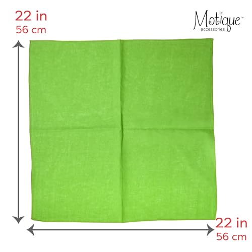 Motique Accessories Solid Color Bandana - Set of 6 Bandannas - color: Light Olive
