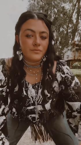 Rustic Couture's Western Earrings for Women Cowgirl Country Concho Dangling Western Statement Jewelry - color: C-Silver