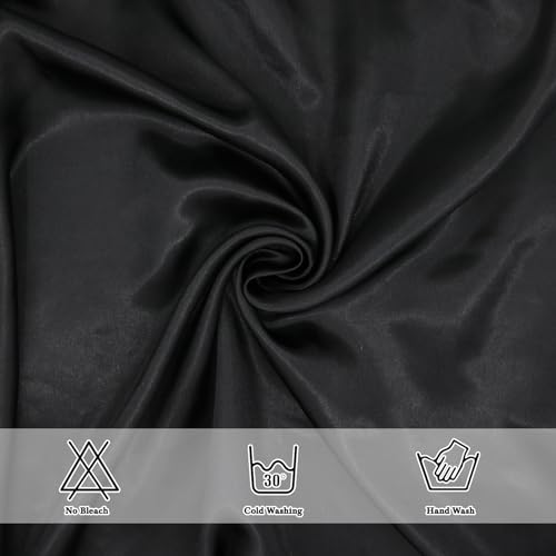 Ciormis 35" Silk Head Scarf for Women, 4 Pcs Satin Hair Scarf Square Silk Bandana Top Neck Scarves Hair Wraps for Sleeping - color: L1-solid-set6