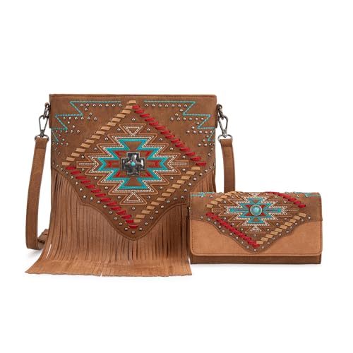 Montana West Western Crossbody Bag Purse for Women - color: Dark Brown