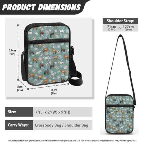 Womens Crossbody Bag Cell Phone Purse Wallet Small Shoulder Handbag for Workout Travel Gym - color: Boho Horse