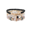 FUTIMELY Bohemian Crystal Beaded Bracelets Set for Women,Dainty Handmade Multilayer Colorful Charm Bracelet Beaded Stackable Stretch Bracelet Jewelry - color: Gray