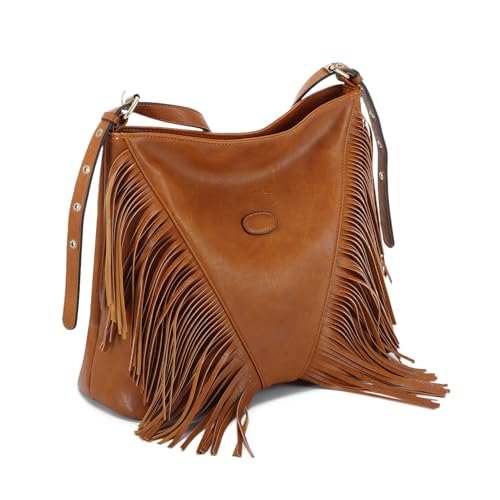Vintage Fringe Shoulder Bags For Women Tassle Hobo Bags Large Crossbody Fringe Purse | Vintage - color: Brown