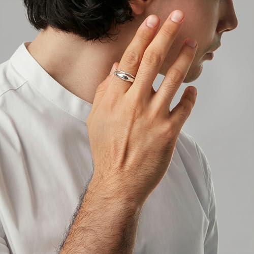 Gold Rings for Women Men Non Tarnish, Waterproof Chunky 14K Gold Plated Dainty Stackable Rings Trendy Statement Pinky Thumb Rings Engagement Eternity Wedding Band Ring Stacking Gold Jewelry Size 3 4 5 6 7 8 9 10 11 - color: Silver, size: 13.5
