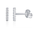 PAVOI 14K Gold Plated 925 Sterling Silver Stud Earrings for Women - Dainty Geometrical Bar Triangle Heart Earrings - Valentines Day Trendy Jewelry - style: Bar