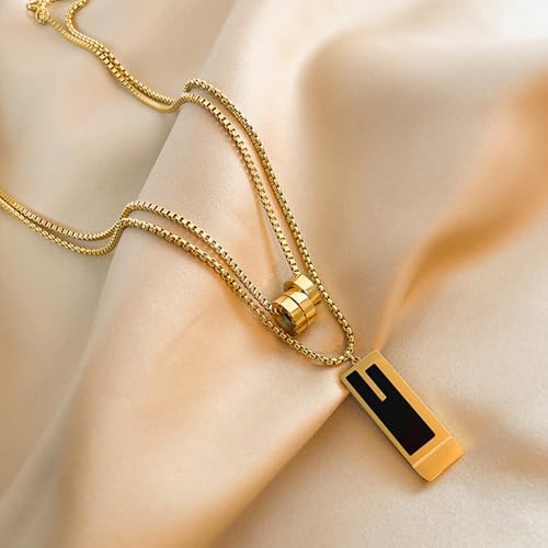 Gold Necklaces for Women Gifts - 14K Gold Plated Necklace for Women Necklaces for Her Tiny Fashion Jewelry for Teens，for Women Friends Jewelry Gifts，Necklace Gold Jewelry Birthday Gifts - style: Double layered chain necklace gold