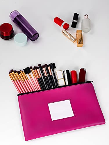 SMARTAKE 10-Pack Bank Deposit Money Bags with Zipper, 10 Colors Leather Bags Wallet Pouches with Label, Makeup Bags, for Cash, Coins, Cosmetics, Invoice, Bills, Tools, 11.5 x 6.2 Inches - color: Classic Colors