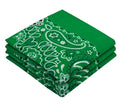 Classic Paisley Bandanas - 3 Pack Gift Set, 100% Cotton, 22x22 Inches - color: Dark Green
