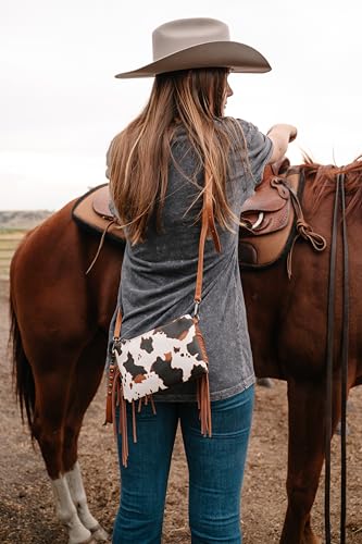 Montana West Western Purse for Women Crossbody Bag Wristlet Clutch Purse - color: A3 Pattern Cow Brown