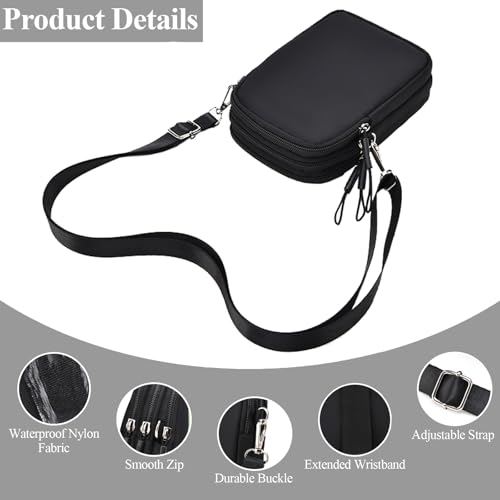 WITERY Waterproof Nylon Cute Crossbody Cell Phone Purse Smartphone Wallet Bag for Women - color: Black 3