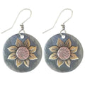 Boho Teardrop Earrings, Handmade Copper Bohemian Earrings, Dangle Antique Ethnic Jewelry for Women - color: Gray