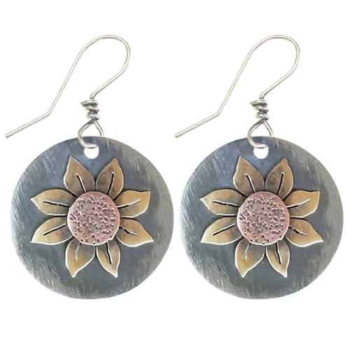 Boho Teardrop Earrings, Handmade Copper Bohemian Earrings, Dangle Antique Ethnic Jewelry for Women - color: Gray
