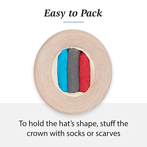Wallaroo Hat Company Women's Victoria Fedora – UPF 50+ UV Protection, Wide Brim, Packable & Adjustable Sun Hat - color: Dusty Blue, size: Medium