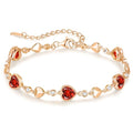925 Sterling Silver Birthstone Heart Bracelet Jewelry Gift for Women | Rose Gold Plated Bracelets,Hypoallergenic,Adjustable Chain Personalized Anniversary Christmas Jewelry Gift for Mom Wife - color: Rose Gold-01-Jan & 07-Jul