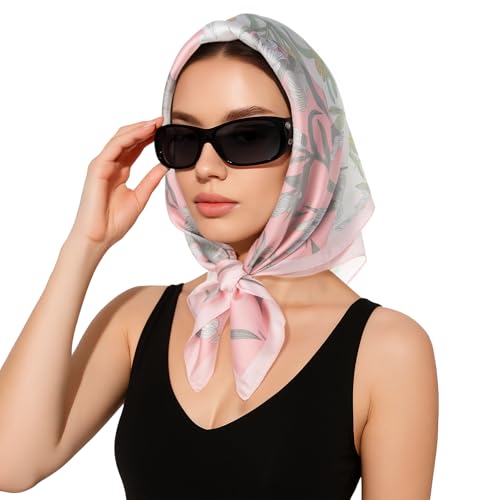 RIIQIICHY Women Head Hair Scarf Like Satin Silk Scarf Sleeping Hair Wrapping Night 27.5" - color: C008