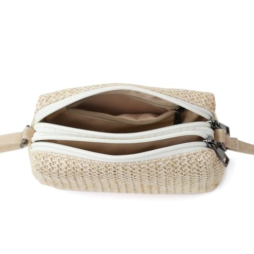 Small Crossbody Bag for Women - color: Straw-off-white