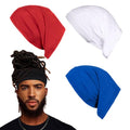 Leeven Sleep Shower Cap mens bonnet Long Hair Dread Loc Cap Long Braid Cap Elastic Dreadlock Tube for Men Woman - color: Black, Royal Blue, Red, White