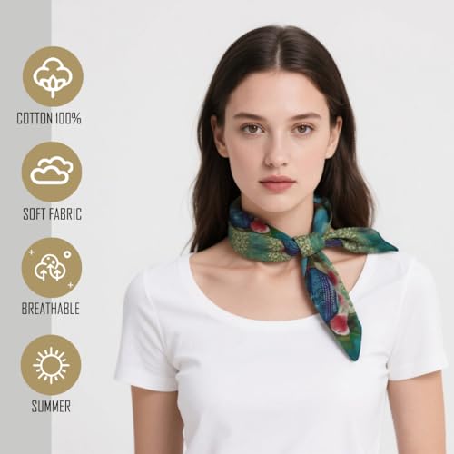 Large Cotton Bandana Lightweight Head Hair Scarf Headbands Wraps Cover Handkerchiefs for Women Men 25 x 25 inch - color: Rt18