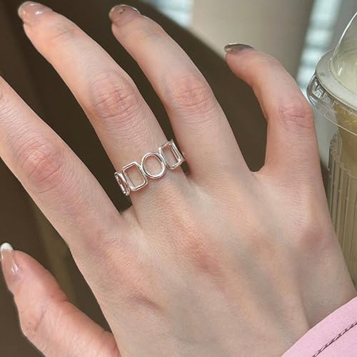 Handmade 925 Sterling Silver Ring Boho Thumb Band Open Statement Rings for Women Jewelry Christmas Gifts - color: Pattern 6