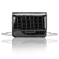 Sightor Silver Mini Crossbody Bag for Women, PU Leather Small Evening Purse, Dressy Clutch Handbag for Nightclub Parties - color: Black