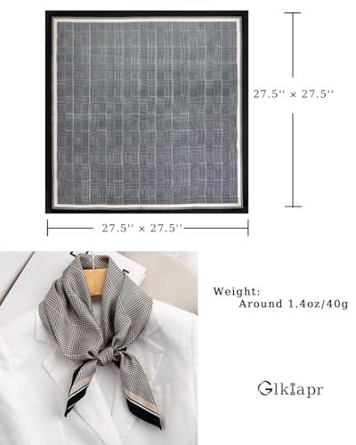 Satin Bandana Headscarf for Women Silky Hair Scarves for Fashion Lightweight - color: 22-black and White Stripe