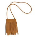 Women Leather Fringe Messenger Bag Mini Hobo Crossbody Tassel Shoulder Bags - color: Brown