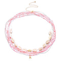 Boho Waist Beads Chains Set Colorful Summer African Belly Chain Elastic Waist Beads for Weight Loss Body Chains Bikini Beads Jewelry for Women - color: Pink 6pcs