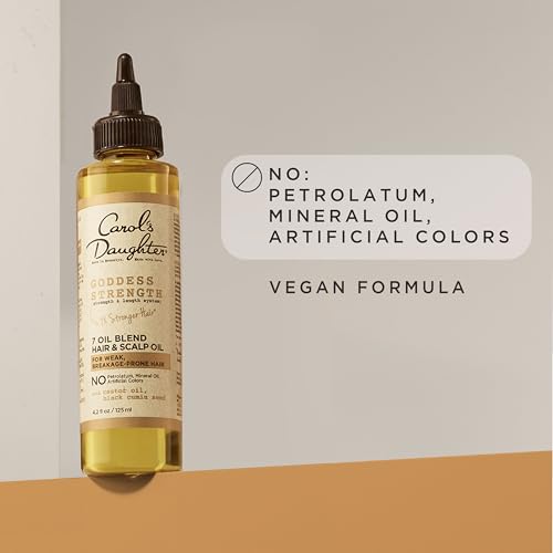 Carol's Daughter Goddess Strength 7 Oil Blend Scalp and Hair Oil for Waves, Coils and Curls, Hair Treatment with Castor Oil, 4.2 Fl Oz - size: 4.2 Fl Oz (Pack of 1)