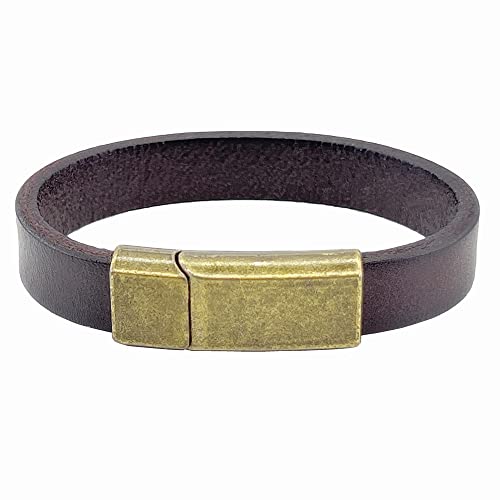 Mens Genuine Leather Bracelet - Handmade Adjustable Leather Cuff Bracelet punk Style leather wrap Wristband for Men - color: N-D