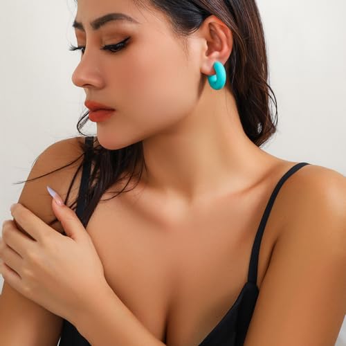 Ear Cuff Earrings for Women Chunky Ear Cuff Colourful Non Pierced Ear Cuff Non Piercing Clip On Cartilage Wrap Cuff Earrings Jewelry Gifts - color: 3Pcs B