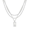 BBV Layered Gold Necklaces for Women Stackable Dainty 14K Gold Plated Silver Chain Necklace Layering Cute Fashion Pendant Choker Necklaces Trendy Jewelry Set Gifts for Women - color: silver, style: Rope twist snake chain O-ring chain texture