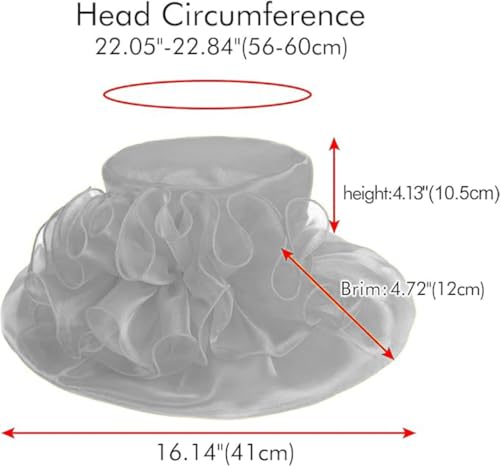Women's Kentucky Derby Church Dress Hat Wide Brim Leaf Flower Bridal Shower Hat - color: G2 Grey