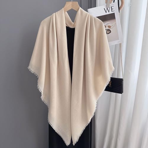 K-Elewon Large Square Scarf 51" Cotton and Linen Hand feel Scarf Fashion Scarves Hair Wrapping Scarfs Neck Scarves for Women - color: H2309