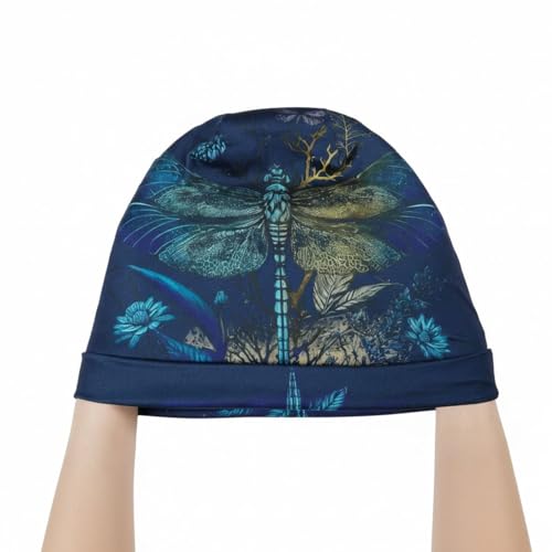 Tenna Teki Women Slouchy Beanie Chemo Hat Cancer Caps for Patient | Autumn Spring Lightweight Comfortable Breathable Beanie for Men - color: Dark Blue