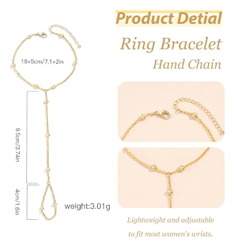 choice of all Hand Chain Bracelet Gold Finger Ring Bracelet Hand Chain for Women Trendy Birthday Jewelry Gifts - color: B7:bead hand chain