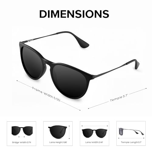 THUNY Retro Round Polarized Sunglasses Men Women with UV 400 Protection,Trendy Lightweight Sun Glasses for Driving Fishing